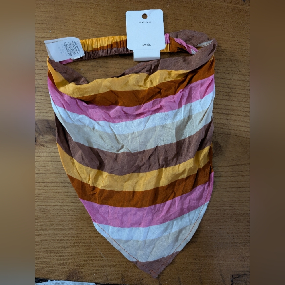 Aerie Headscarf Brown, Pink, Tan, Gold, White, Rust